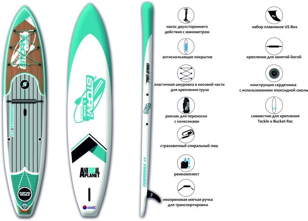 Доска SUP надувная Stormline Powermax 9.6